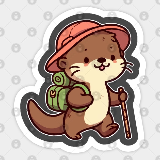 Funny otter Hiking Sticker by fikriamrullah